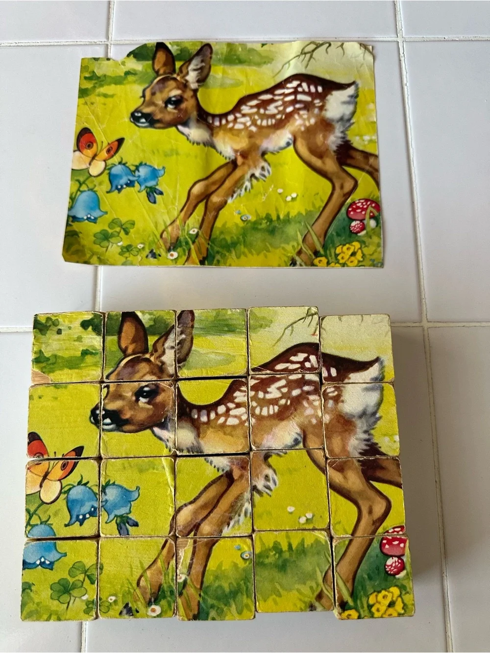 Vintage Kubus WF West German Animal Picture Cube Puzzle